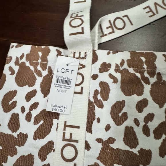 LOFT Cow Print Tote with Cream Straps - Picture 4 of 4
